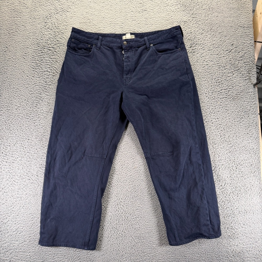 Madewell Jeans Women's 33 Blue Cotton Denim Darted Barrel-Leg Button Fly Travel